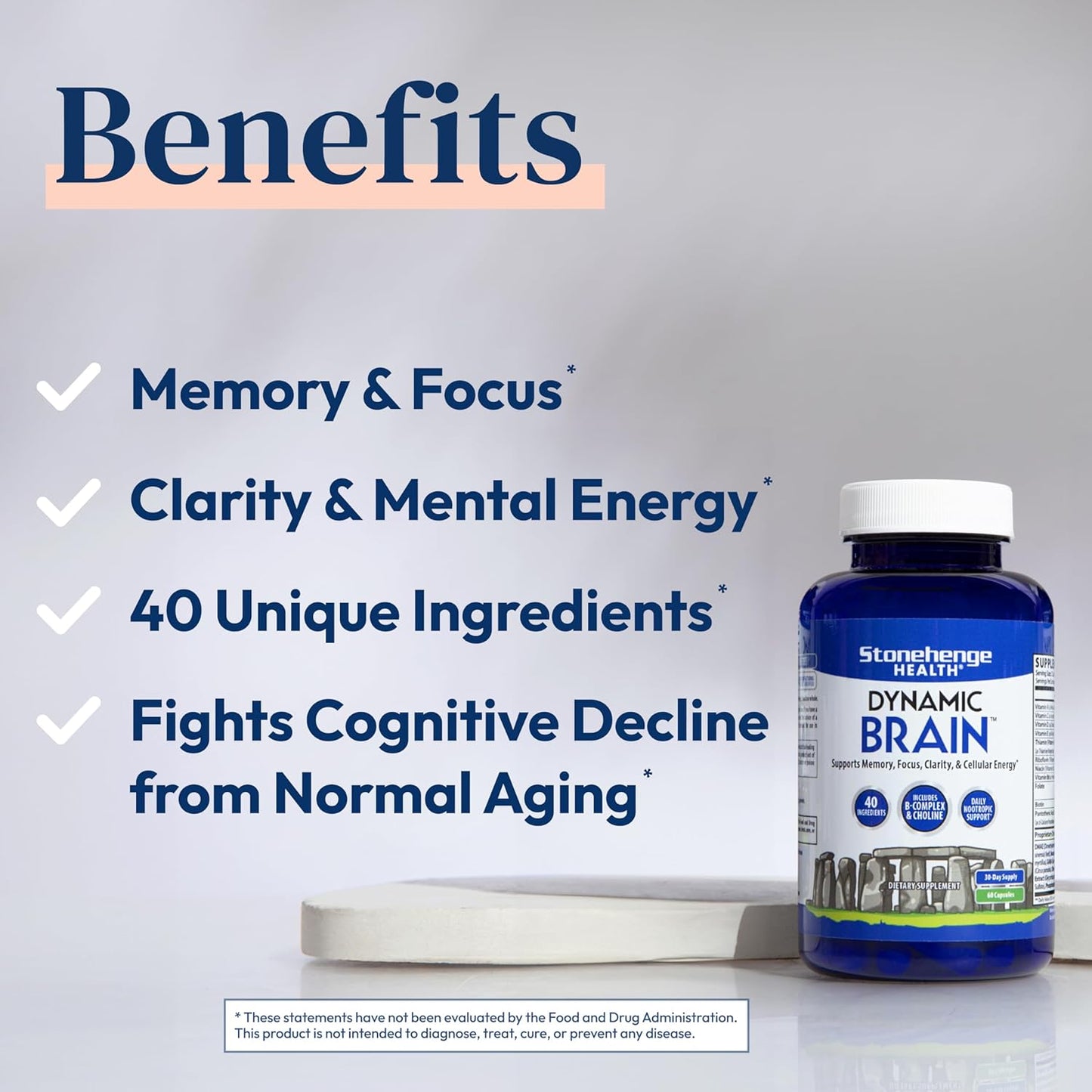 Stonehenge Health Dynamic Brain Supplement - 60 Count