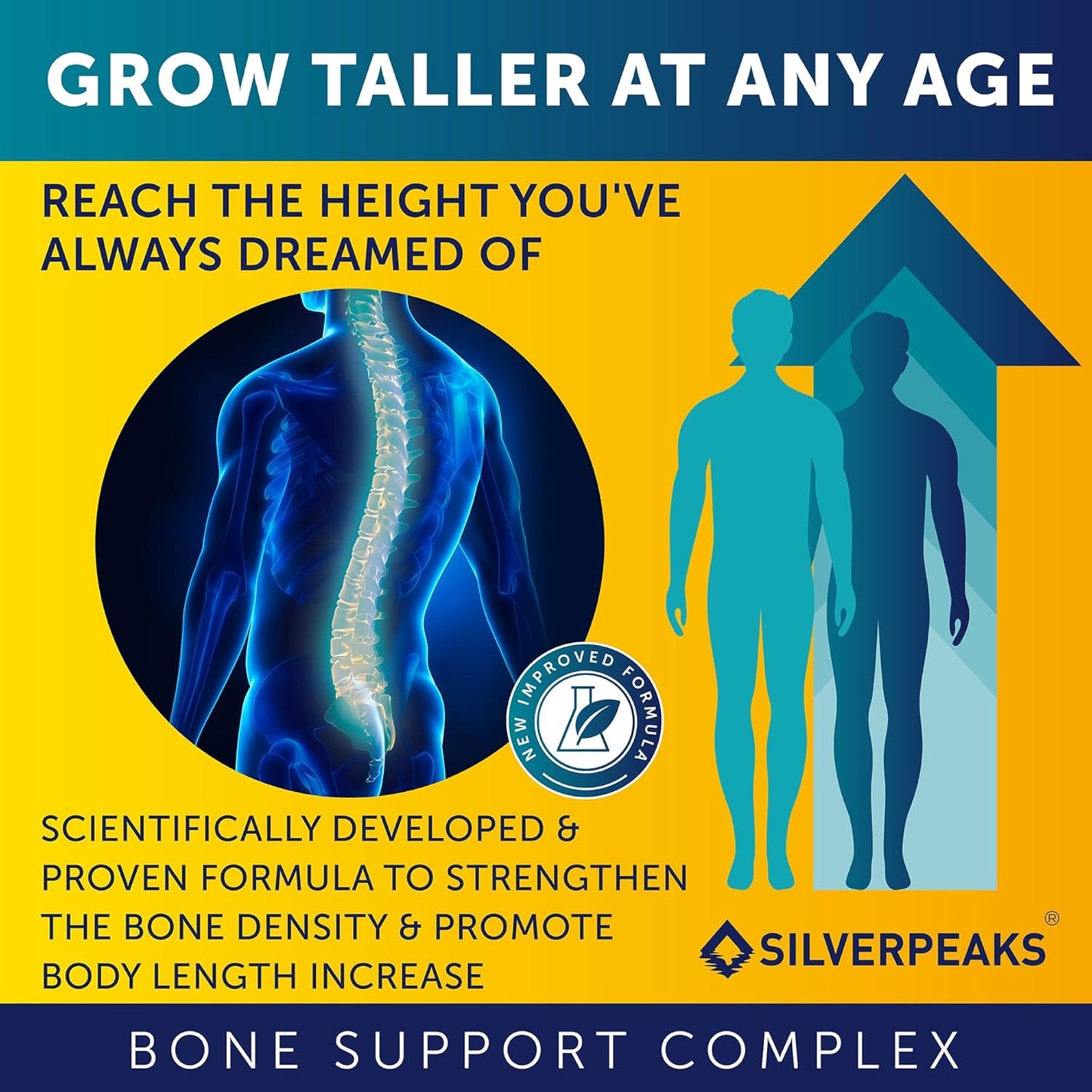 Growth Capsules to Grow Taller - Height Growth Maximizer with Calcium for Bone Strength, Made in USA