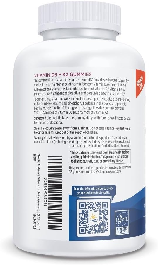 Nordic Naturals Vitamin D3 + K2 Gummies