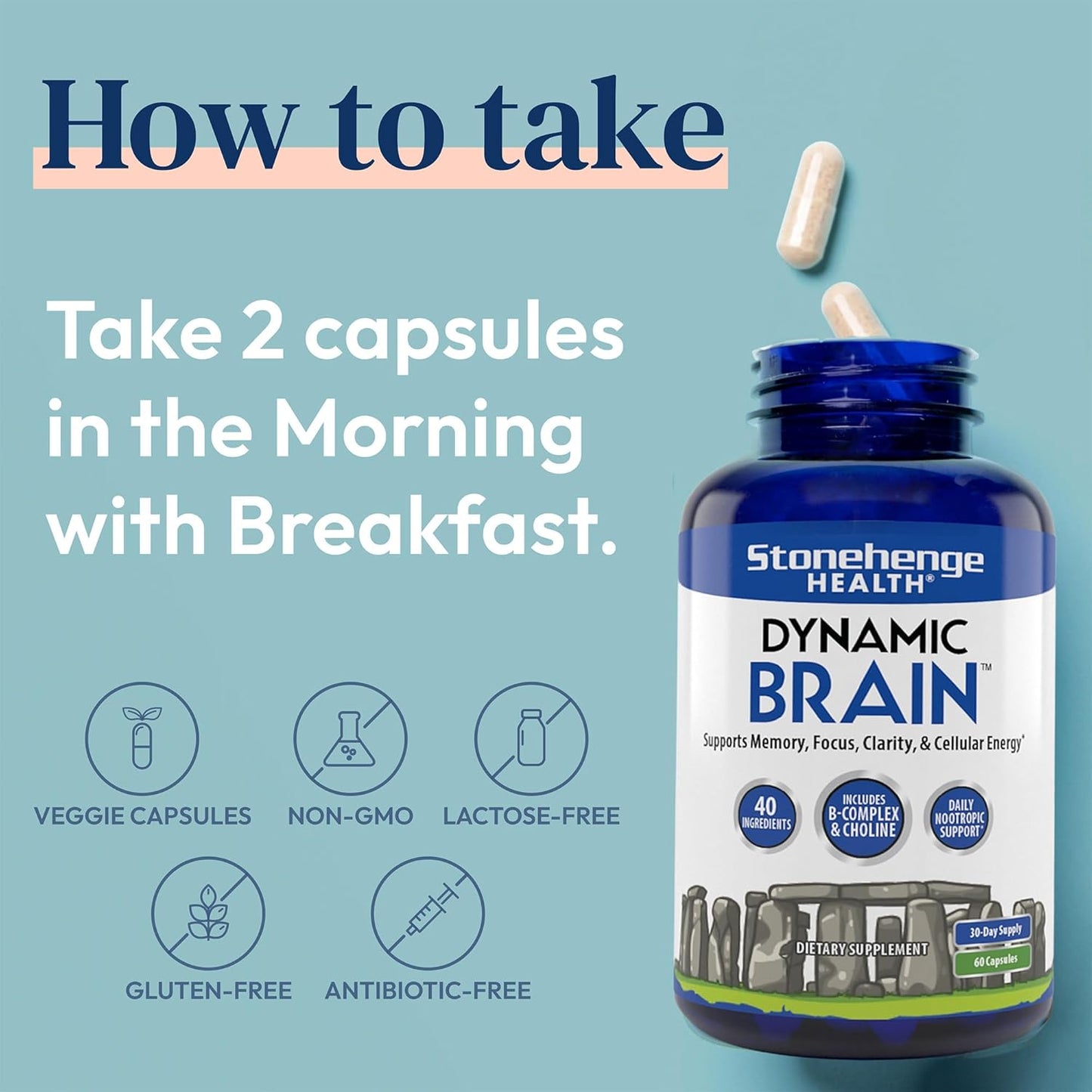 Stonehenge Health Dynamic Brain Supplement - 60 Count