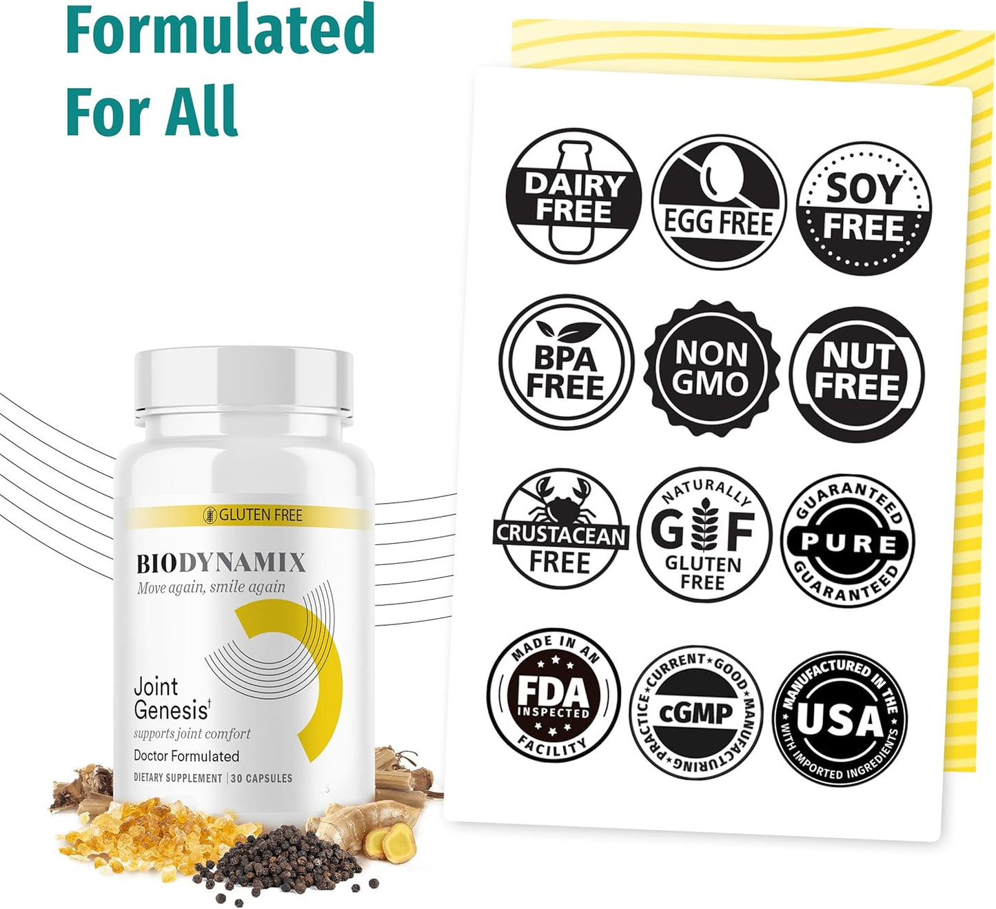 Joint Genesis, Joint Support Formula, Promotes Joint Function, Comfort, and Flexibility, 30-Day Supply