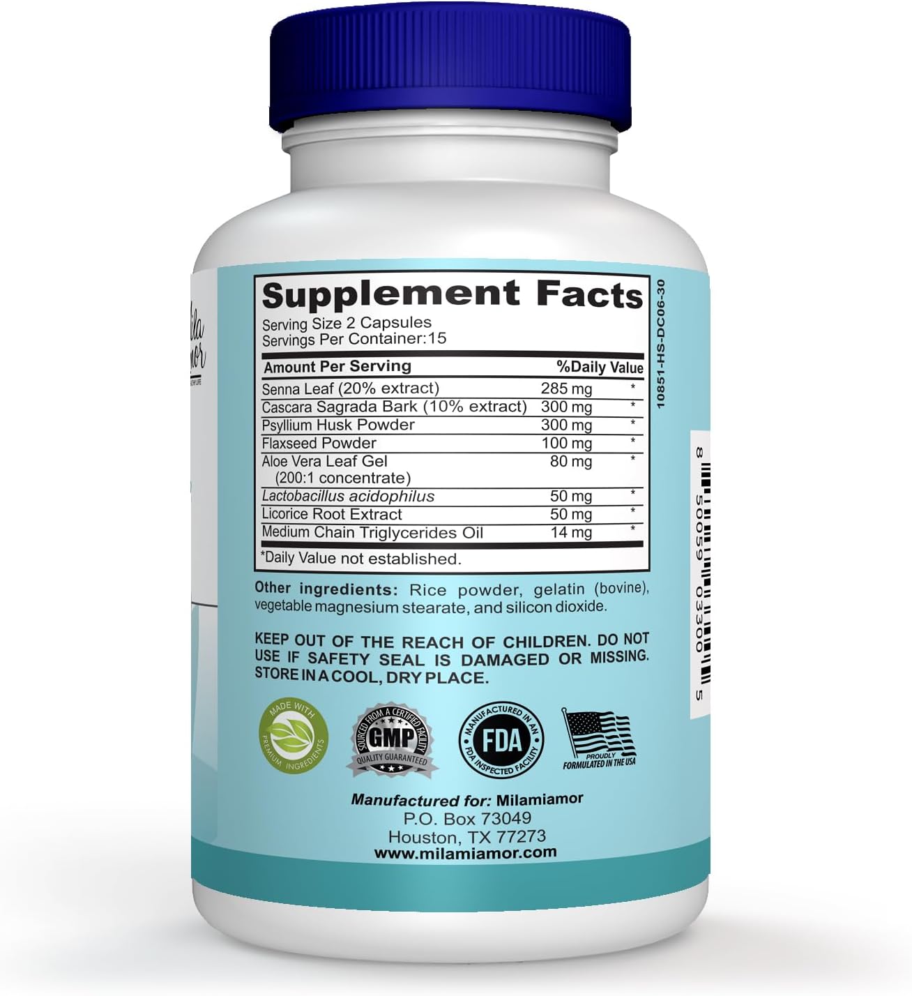 Milamiamor 15 Day Cleanse - Gut and Colon Support - Advanced Gut Cleanse Detox for Women & Men with Senna