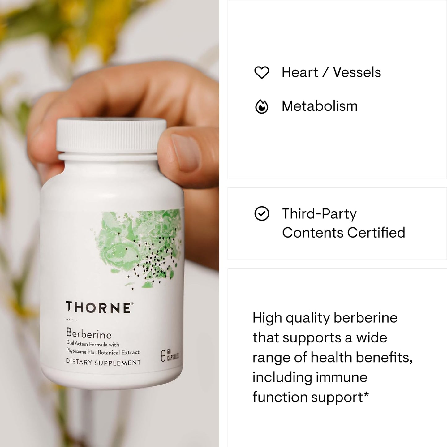 THORNE - Berberine - Dual Action Formula with Phytosome Plus Botanical Extract - 60 Capsules - 30 Servings