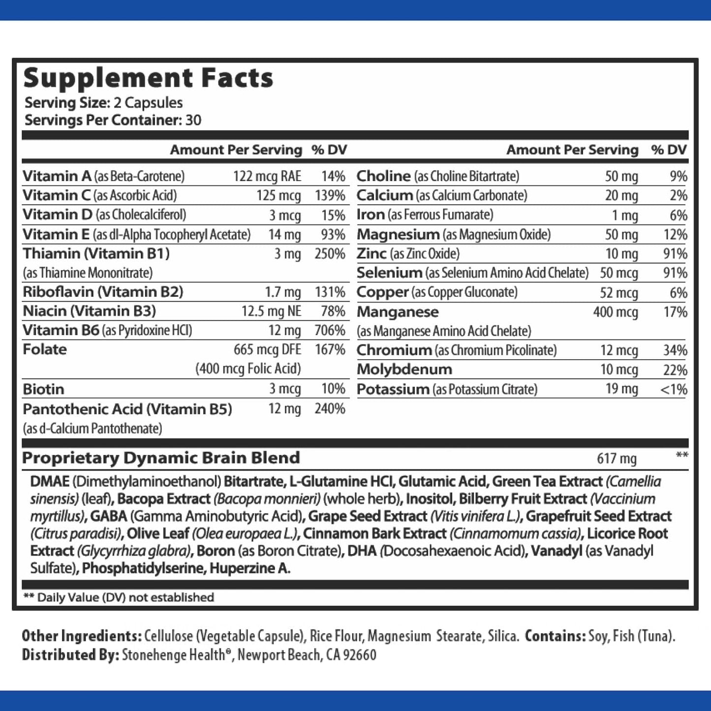 Stonehenge Health Dynamic Brain Supplement - 60 Count