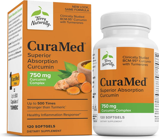 Terry Naturally CuraMed 750mg - Antioxidant Supplement for Brain & Heart Health Support