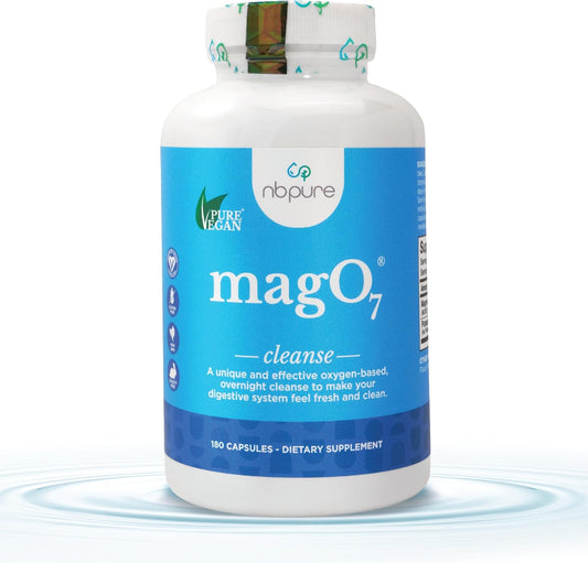 nbpure MagO7 - Natural Colon Cleanse & Detox for Men & Women - Ozonated Magnesium Oxide, 180 Capsules