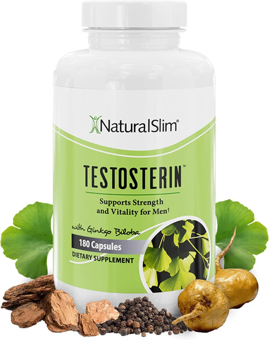 NaturalSlim Natural Testosterone Booster for Men - 180 Capsules