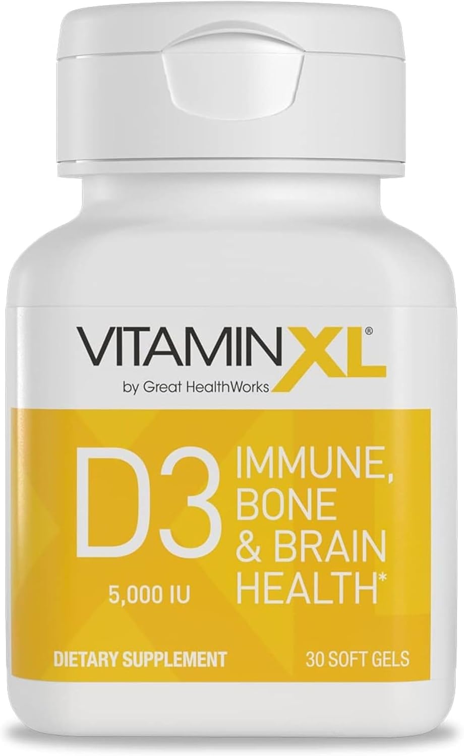 OmegaXL VitaminXL D3 High Potency Daily Vitamin D 5000 IU 125mcg Immune Support Supplement