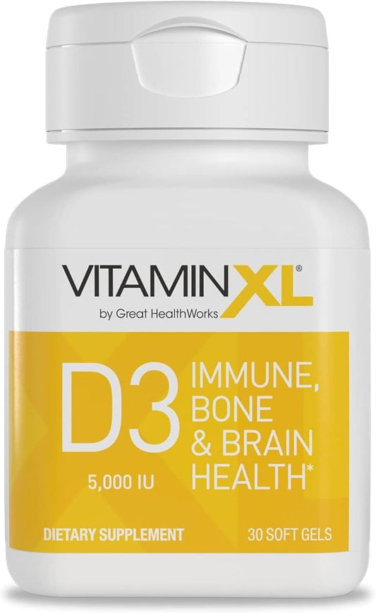 OmegaXL VitaminXL D3 High Potency Daily Vitamin D 5000 IU 125mcg Immune Support Supplement