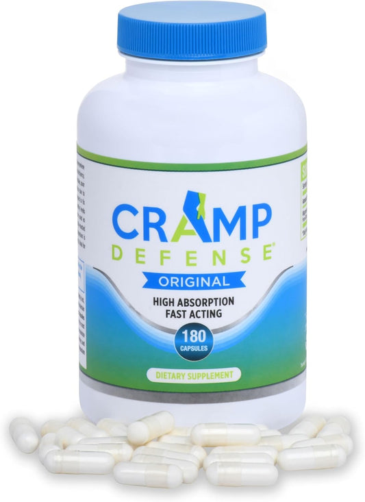 Cramp Defense® Magnesium for Leg Cramps, Muscle Cramps &amp; Muscle Spasms,  180 Capsule Bottle