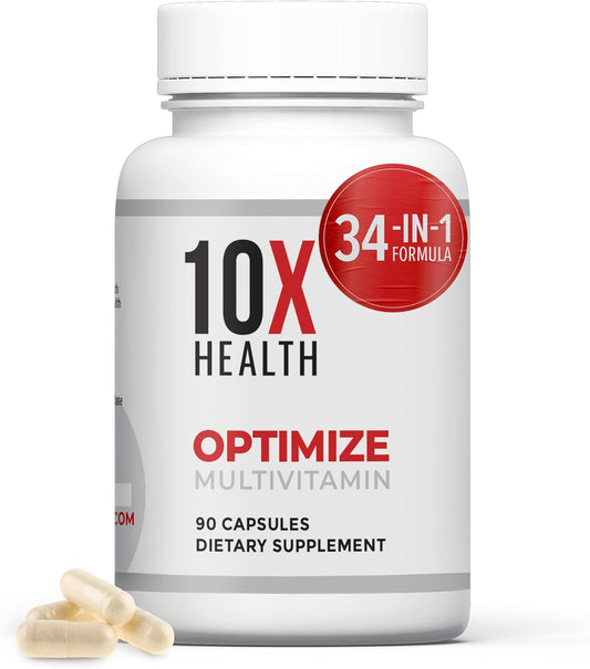 10X Health Optimize Methylated Multivitamin for Men &amp; Women - 90 Capsules
