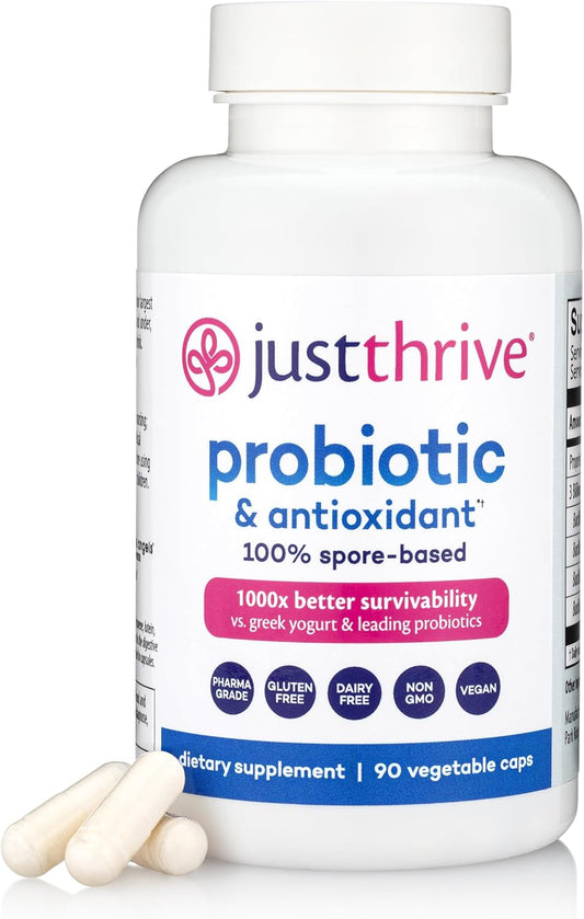 Just Thrive Probiotic &amp; Antioxidant Supplement - Gluten Free, 90 Caps