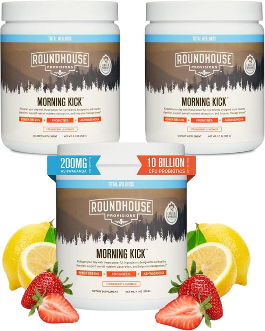 ROUNDHOUSE PROVISION Morning Kick (3 Pack, Strawberry Lemonade)