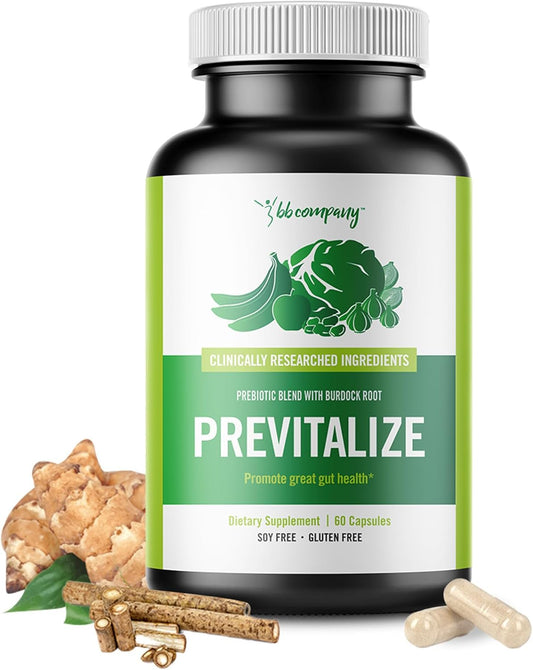 BB Company Previtalize | Prebiotics for Women, Prebiotic Fiber for Gut Health | 60 Ct
