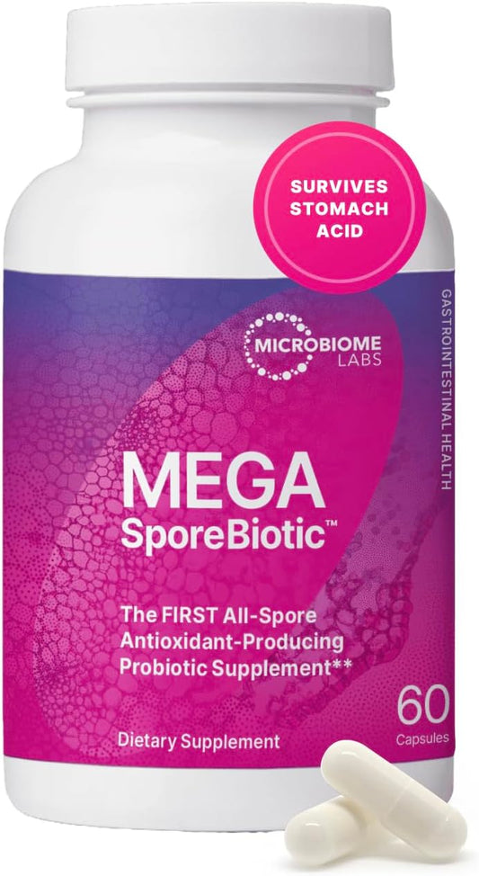 Microbiome Labs MegaSporeBiotic Probiotics for Women & Men (60 Capsules)