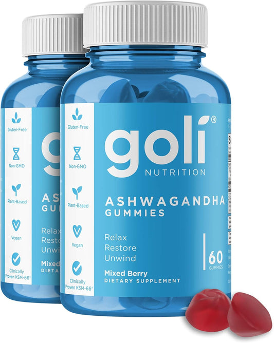 Goli Ashwagandha &amp; Vitamin D Gummy 60 Count (Pack of 2)