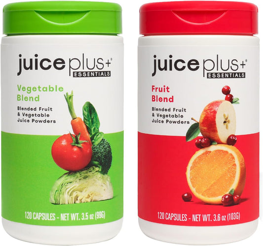 Juice Plus+ Fruit &amp; Vegetable Blend - Fruit and Vegetable Supplement  - 2 Bottles (120 Capsules Each)