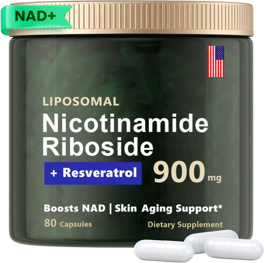 NMN Supplement Alternative, Liposomal Nicotinamide Riboside 900mg (80 Capsules)