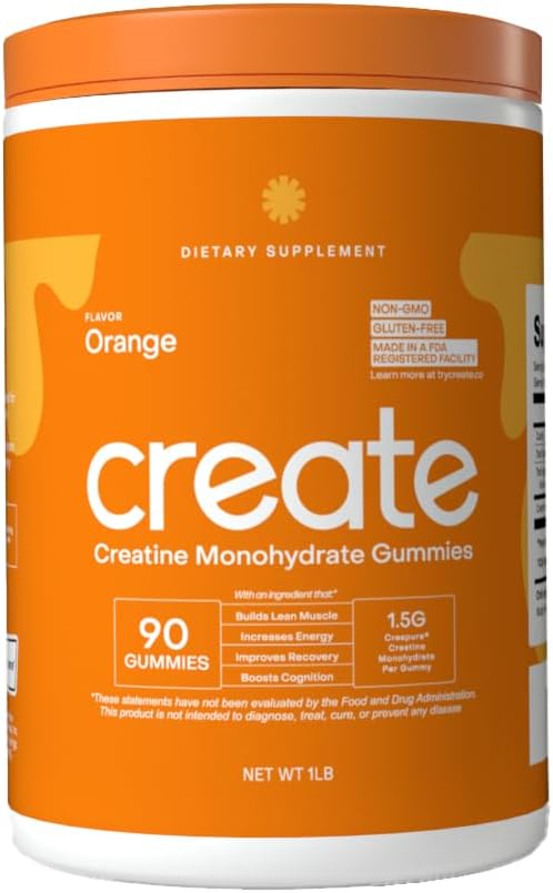 Create Creatine Monohydrate Gummies for Men & Women Orange Flavor