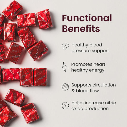 Human Super Beets Heart Chews, Nitric Oxide and Blood Pressure Support, Grape Seed Extract