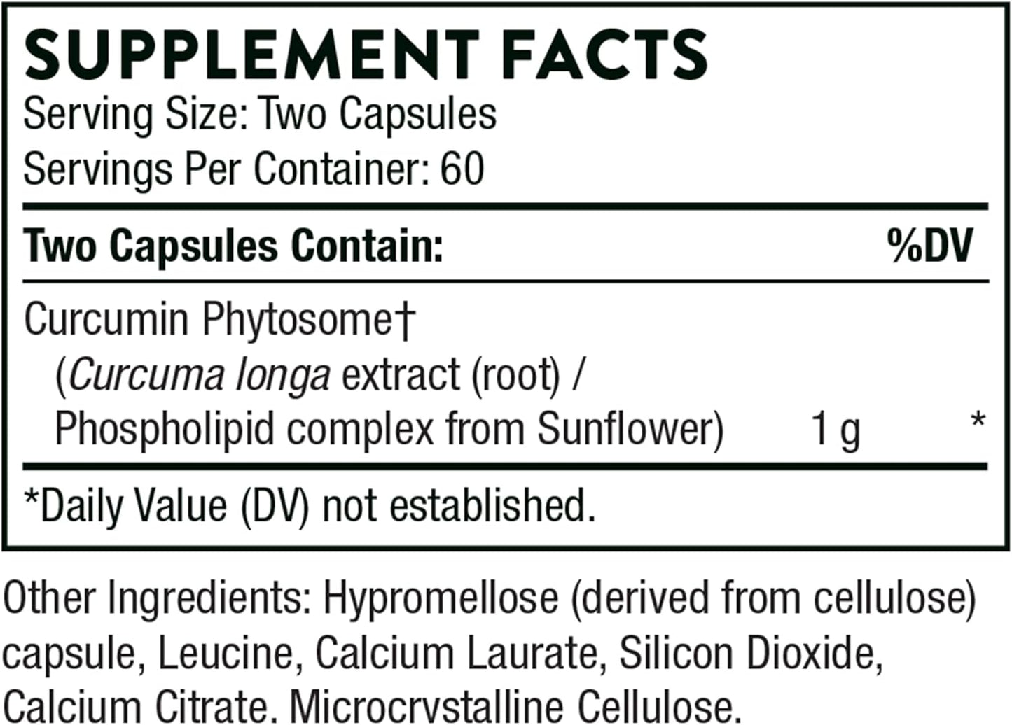 THORNE - Curcumin Phytosome 1000 mg (Meriva) - 120 Capsules - 60 Servings