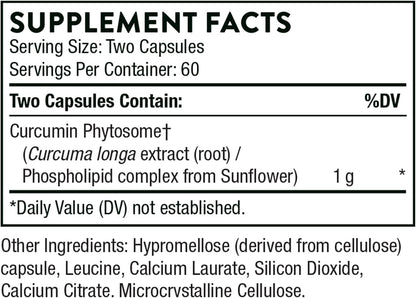 THORNE - Curcumin Phytosome 1000 mg (Meriva) - 120 Capsules - 60 Servings