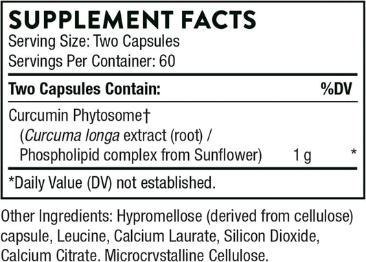 THORNE - Curcumin Phytosome 1000 mg (Meriva) - 120 Capsules - 60 Servings