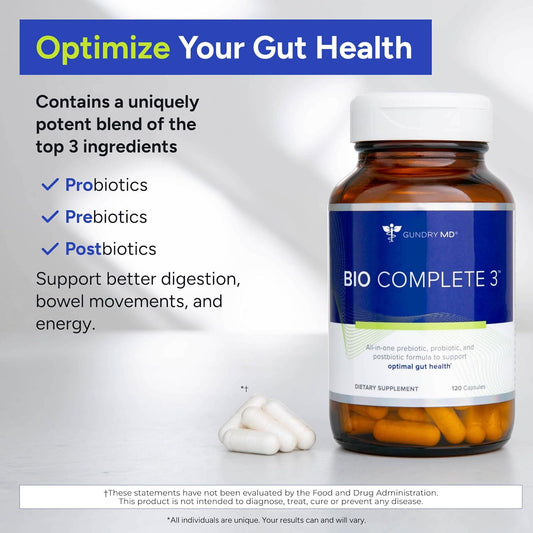 Gundry MD® Bio Complete 3, 3-in-1 Probiotics for Gut Health 30 Day Supply