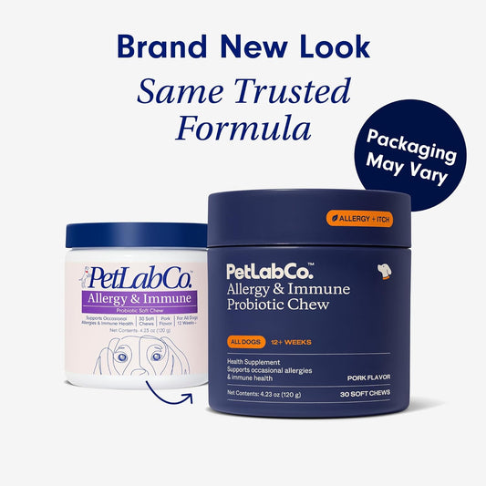 PetLab Co. Allergy &amp; Immune Probiotics for Dogs, Support Seasonal Allergies - 30 Soft Chews
