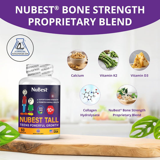 NuBest Tall 10+ Premium Bone Strength Formula | 60 Capsules | 1 Month Supply