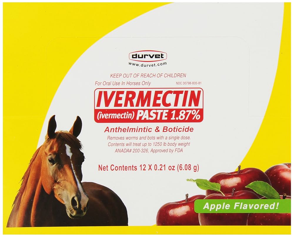 Durvet 6 Pack of Ivermectin Paste, 0.21 Ounces each, Apple Flavored Horse Wormer