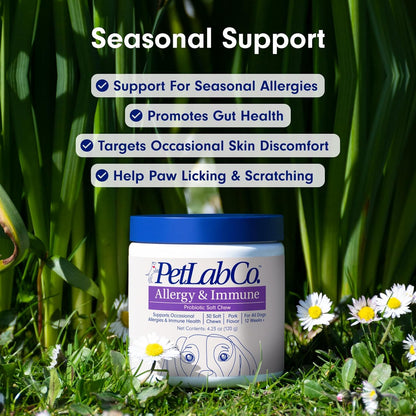 PetLab Co. Allergy &amp; Immune Probiotics for Dogs, Support Seasonal Allergies - 30 Soft Chews