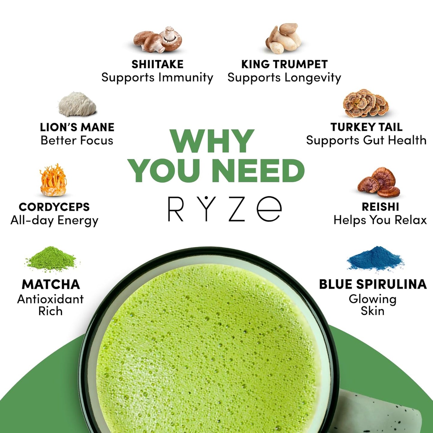 RYZE SUPERFOODS Mushroom Matcha
