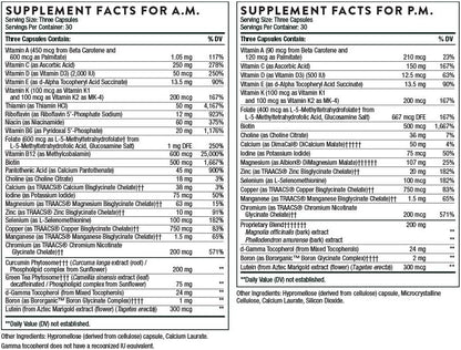 THORNE Multi-Vitamin Elite AM & PM (180 Capsules) &amp; Amino Complex (Berry, 8 Oz) Bundle
