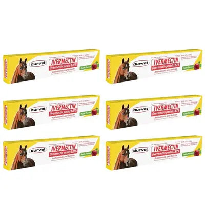 Durvet 6 Pack of Ivermectin Paste, 0.21 Ounces each, Apple Flavored Horse Wormer