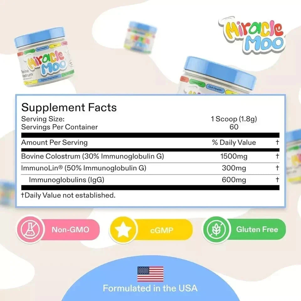 Miracle Moo Colostrum Supplement for Gut Health