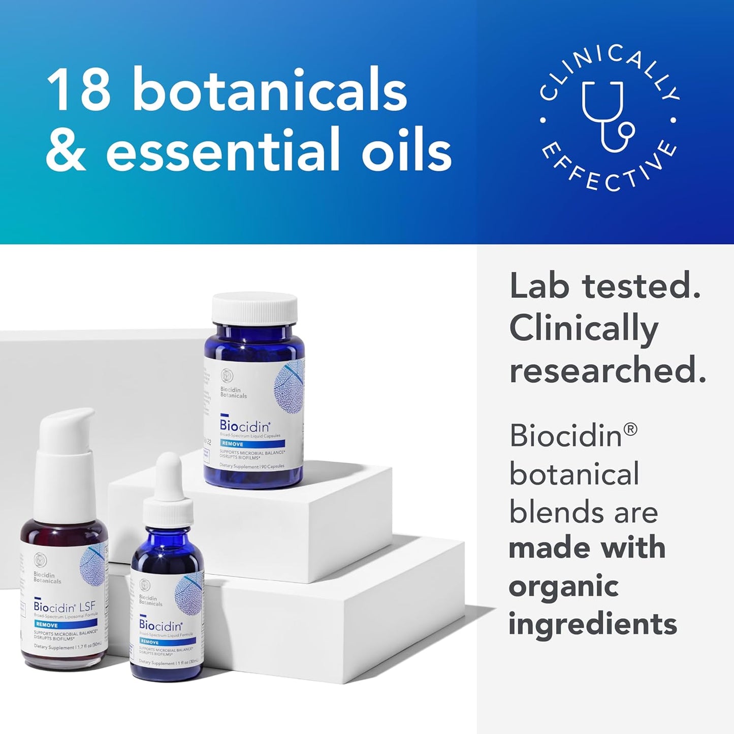 Biocidin Capsules - Biofilm Disruptor - Supports Gut Detox Cleanse, Healthy Microbial Balance, Immune Function &amp; Gut Health (90 Capsules)