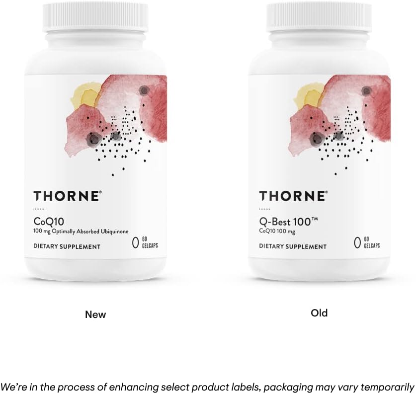THORNE - CoQ10 (Formerly Q-Best 100)-Free Dietary Supplement Support for Heart Health &amp; Brain Function* - 60 Gelcaps