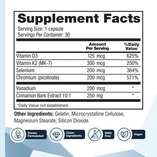 CinnaChroma Capsules - Cinnamon Supplements - Natural Sugar Blocker - 30 Capsules, 1 Month Supply