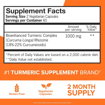 Qunol Turmeric Curcumin Supplement, Turmeric 1000mg With Ultra High Absorption