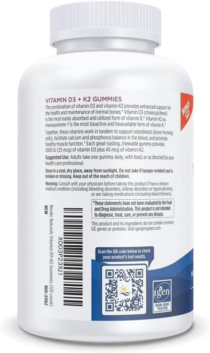 Nordic Naturals Vitamin D3 + K2 Gummies