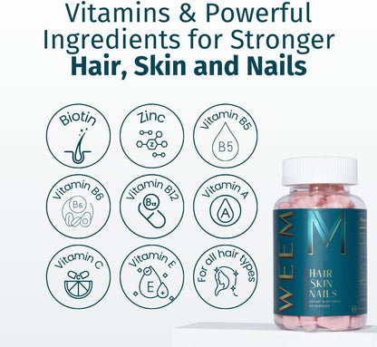WEEM Hair Skin and Nails Gummies - Supports Healthy Hair
