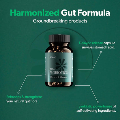 BIOMA Probiotics for Weight Management &amp; Digestive Health, 3 in 1 Gut Health Probiotics  (60 Caps)