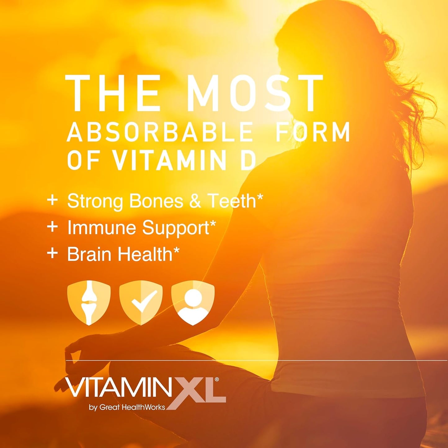 OmegaXL VitaminXL D3 High Potency Daily Vitamin D 5000 IU 125mcg Immune Support Supplement