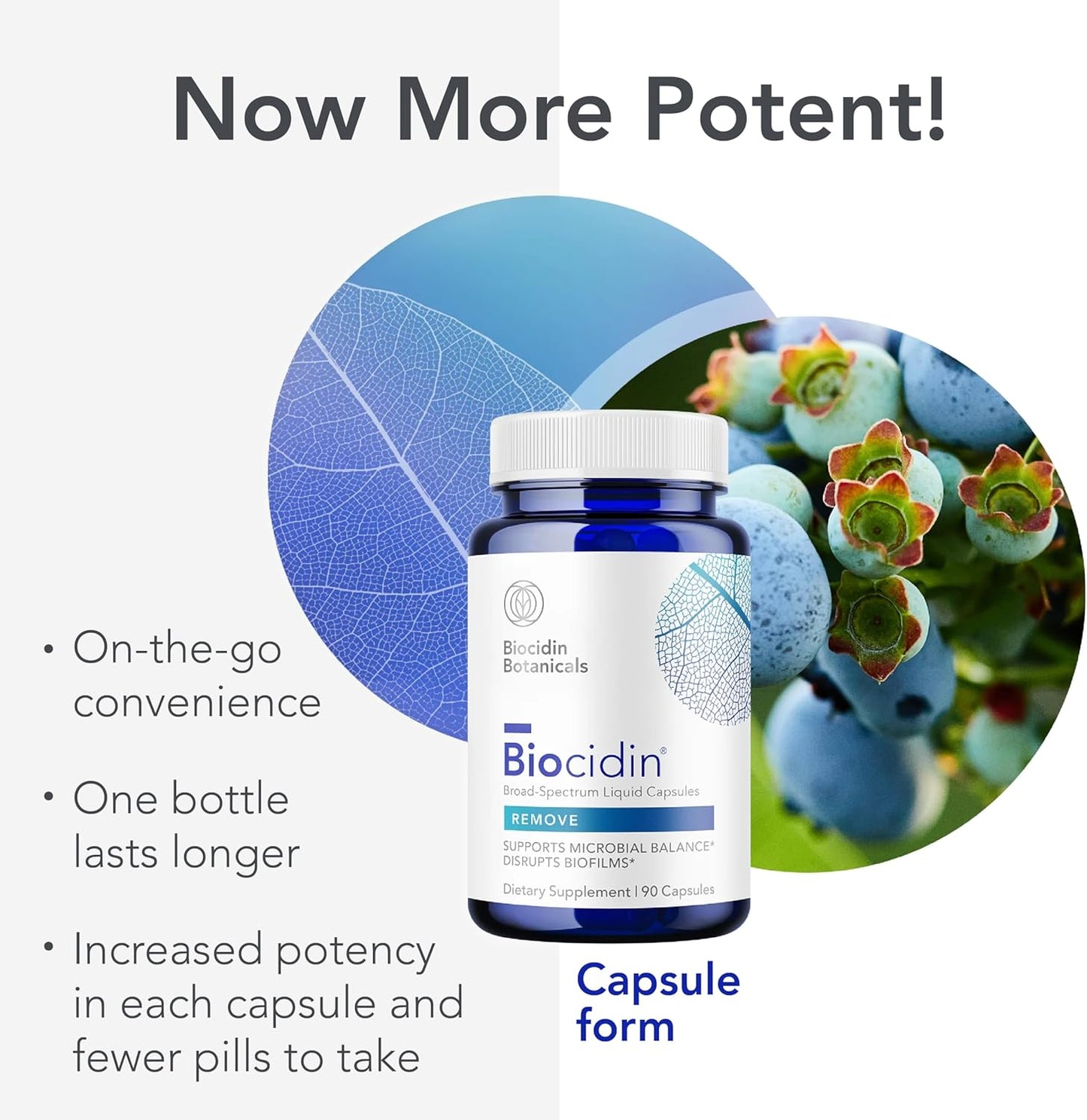 Biocidin Capsules - Biofilm Disruptor - Supports Gut Detox Cleanse, Healthy Microbial Balance, Immune Function &amp; Gut Health (90 Capsules)