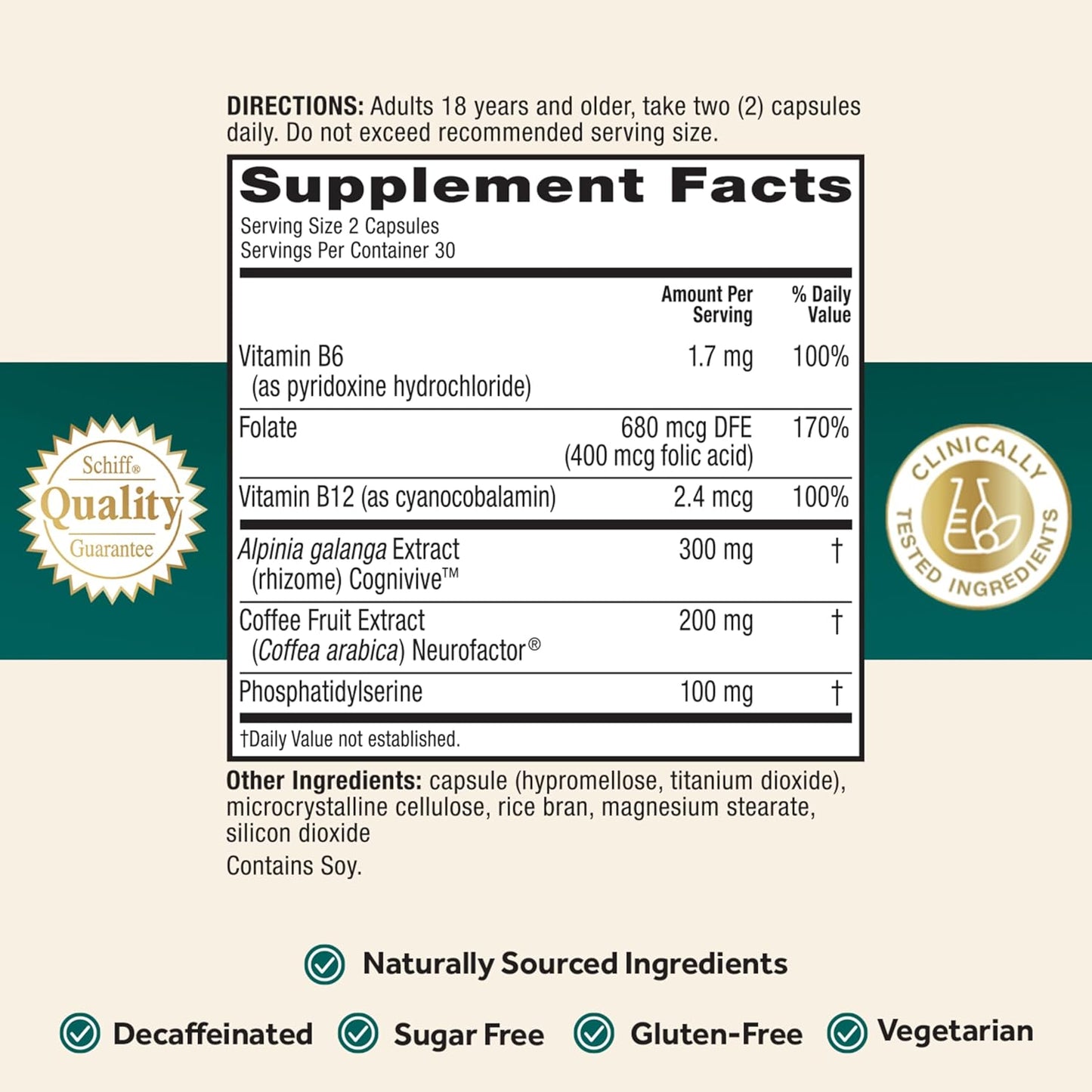 NEURIVA Ultra Decaffeinated Clinically Tested Nootropic Brain Supplement
