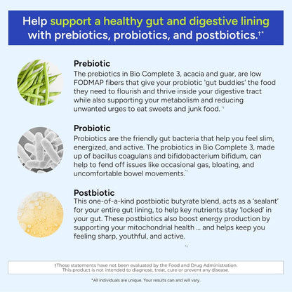 Gundry MD® Bio Complete 3, 3-in-1 Probiotics for Gut Health 30 Day Supply
