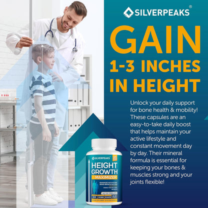 Growth Capsules to Grow Taller - Height Growth Maximizer with Calcium for Bone Strength, Made in USA