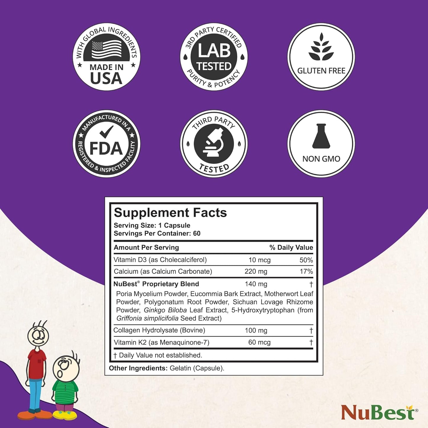 NuBest Tall 10+ Premium Bone Strength Formula | 60 Capsules | 1 Month Supply