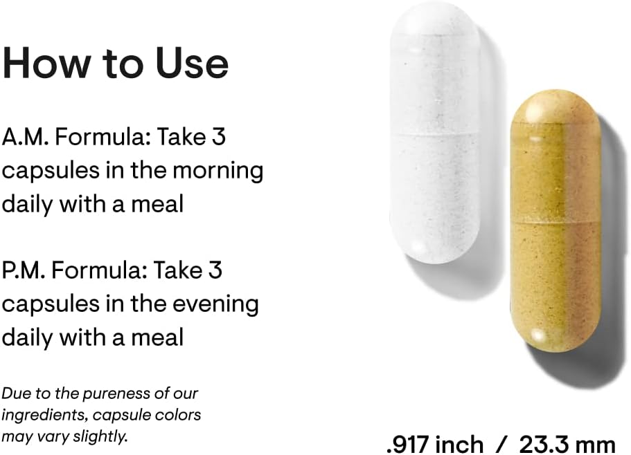 THORNE Multi-Vitamin Elite AM & PM (180 Capsules) &amp; Amino Complex (Berry, 8 Oz) Bundle